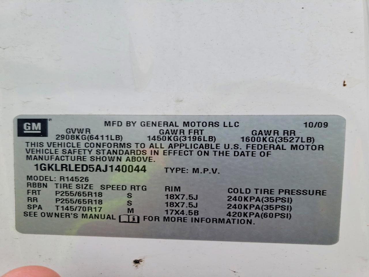 2010 GMC ACADIA SLE photo 12