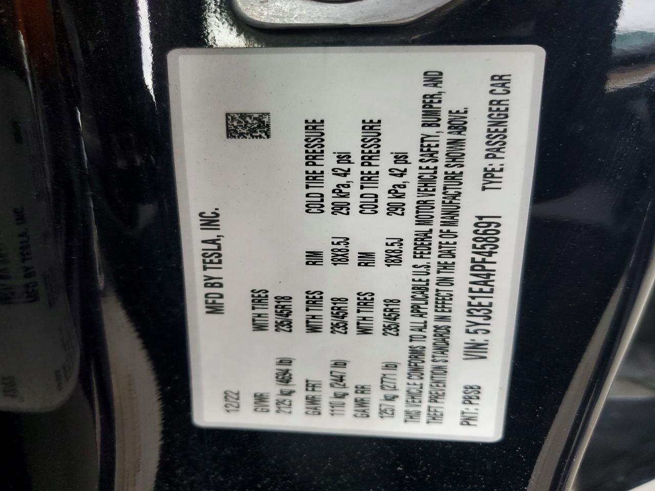 2023 TESLA MODEL 3 photo 12