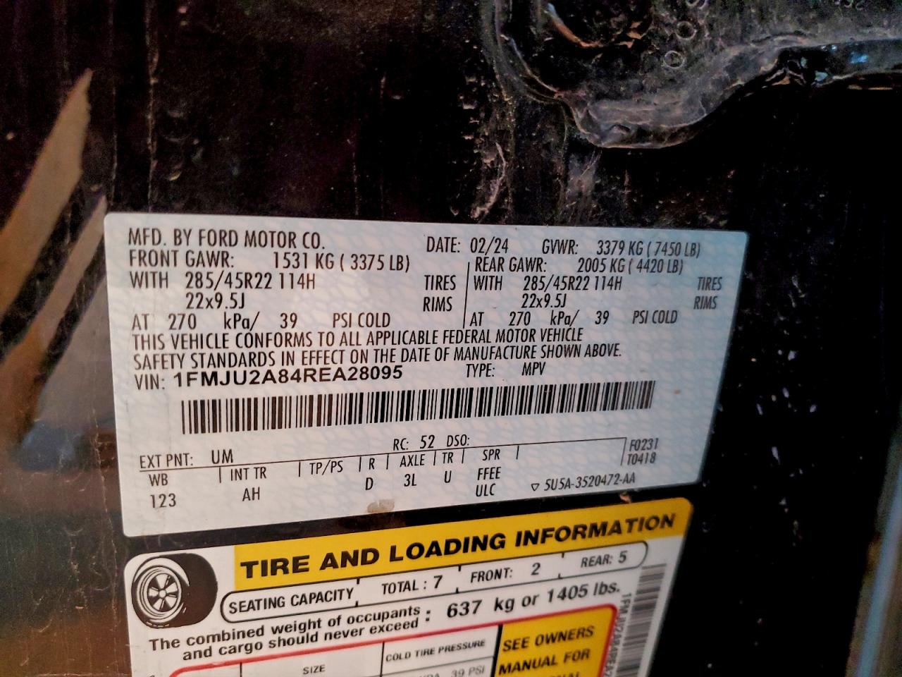 2024 FORD EXPEDITION LIMITED photo 14