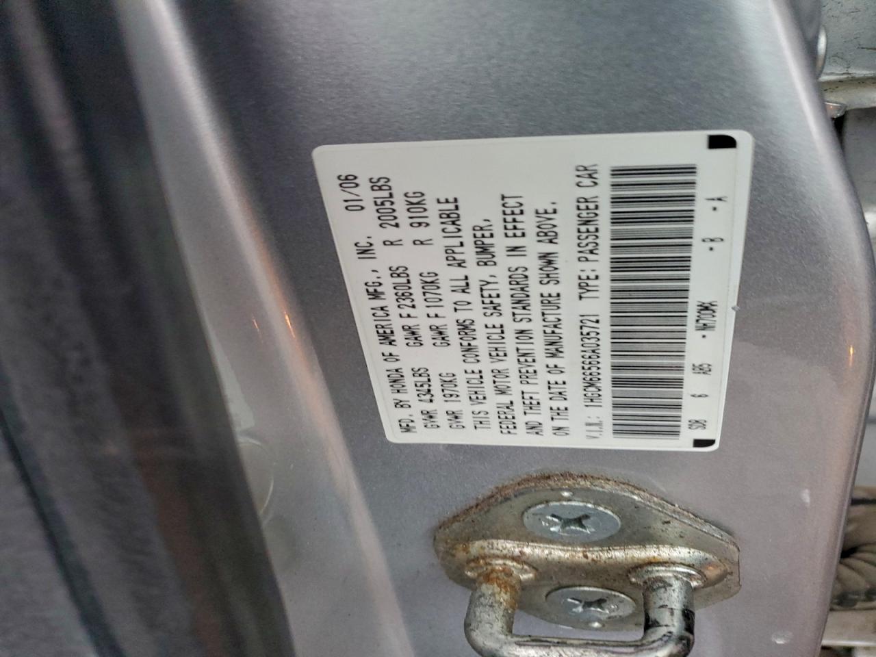 2006 HONDA ACCORD EX photo 12