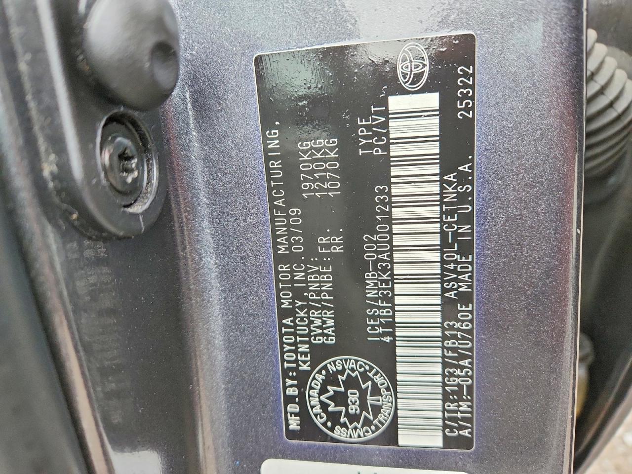 2010 TOYOTA CAMRY BASE photo 23