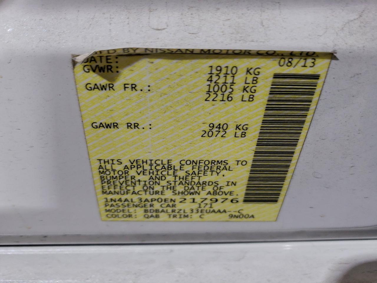 2014 NISSAN ALTIMA 2.5 photo 12