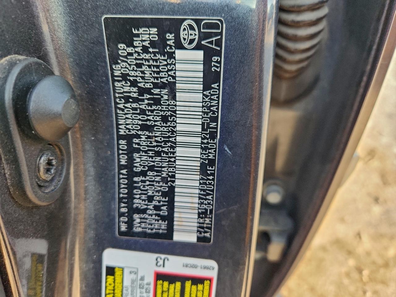 2010 TOYOTA COROLLA BASE photo 12