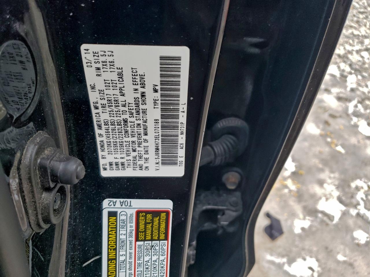 2014 HONDA CR-V EXL photo 13