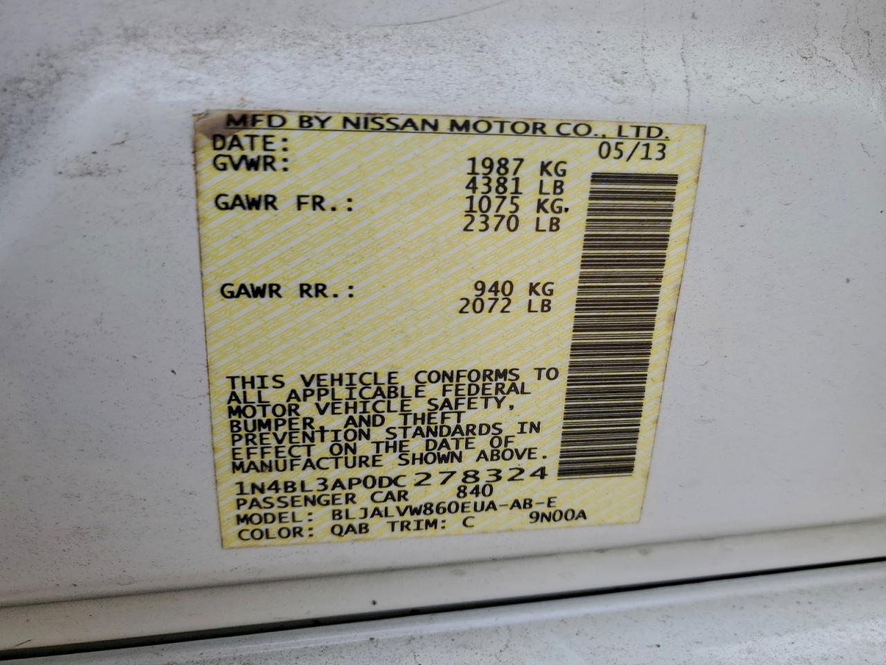 2013 NISSAN ALTIMA 3.5S photo 12