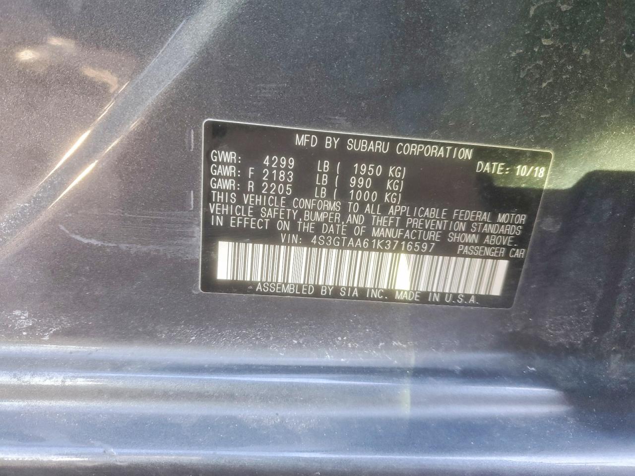 2019 SUBARU IMPREZA photo 12
