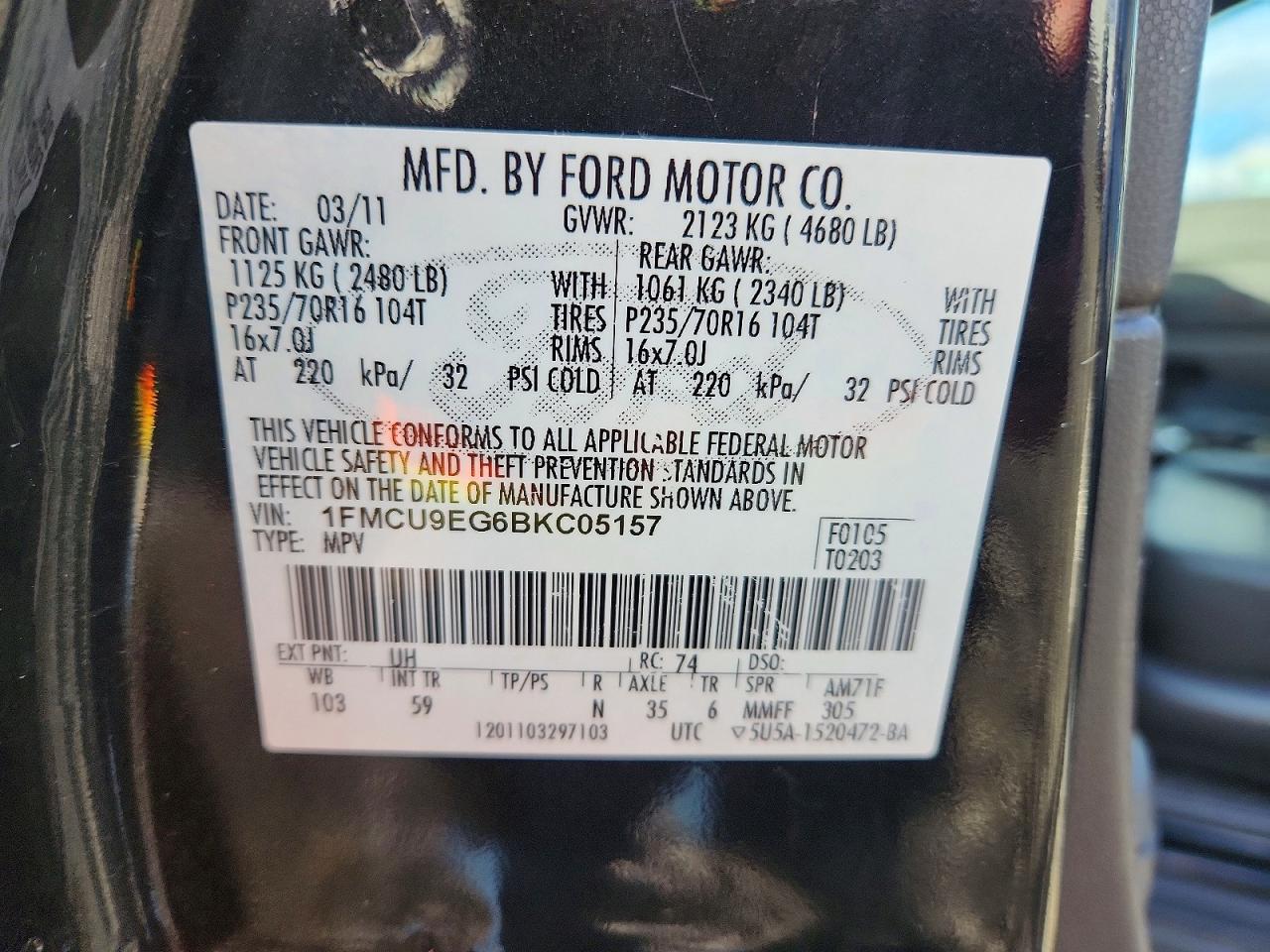 2011 FORD ESCAPE LIMITED photo 13