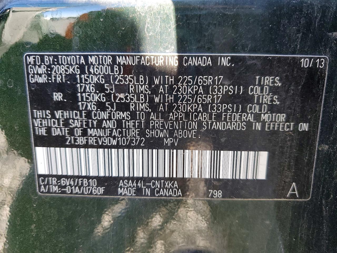 2013 TOYOTA RAV4 LE photo 14