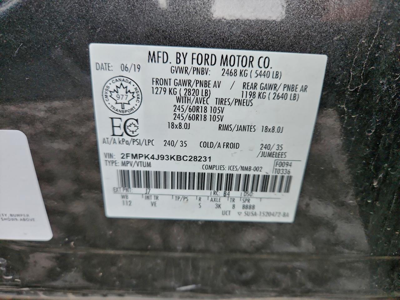 2019 FORD EDGE SEL photo 13