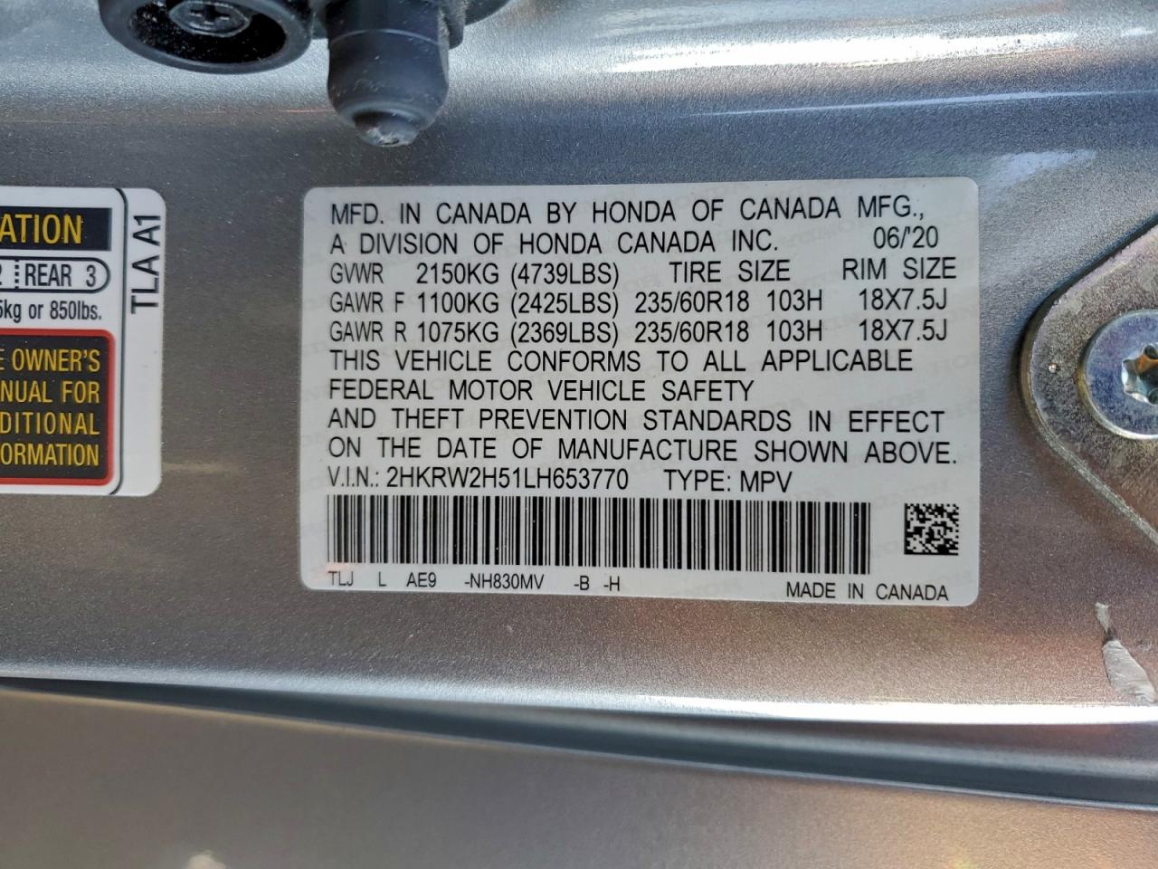 2020 HONDA CR-V EX photo 13