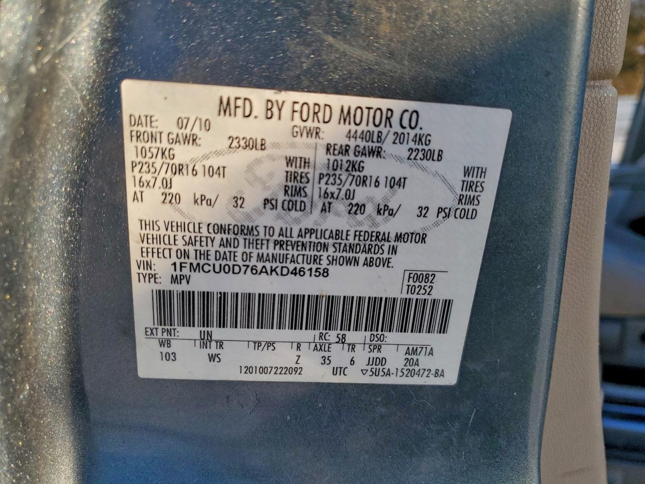 2010 FORD ESCAPE XLT photo 13