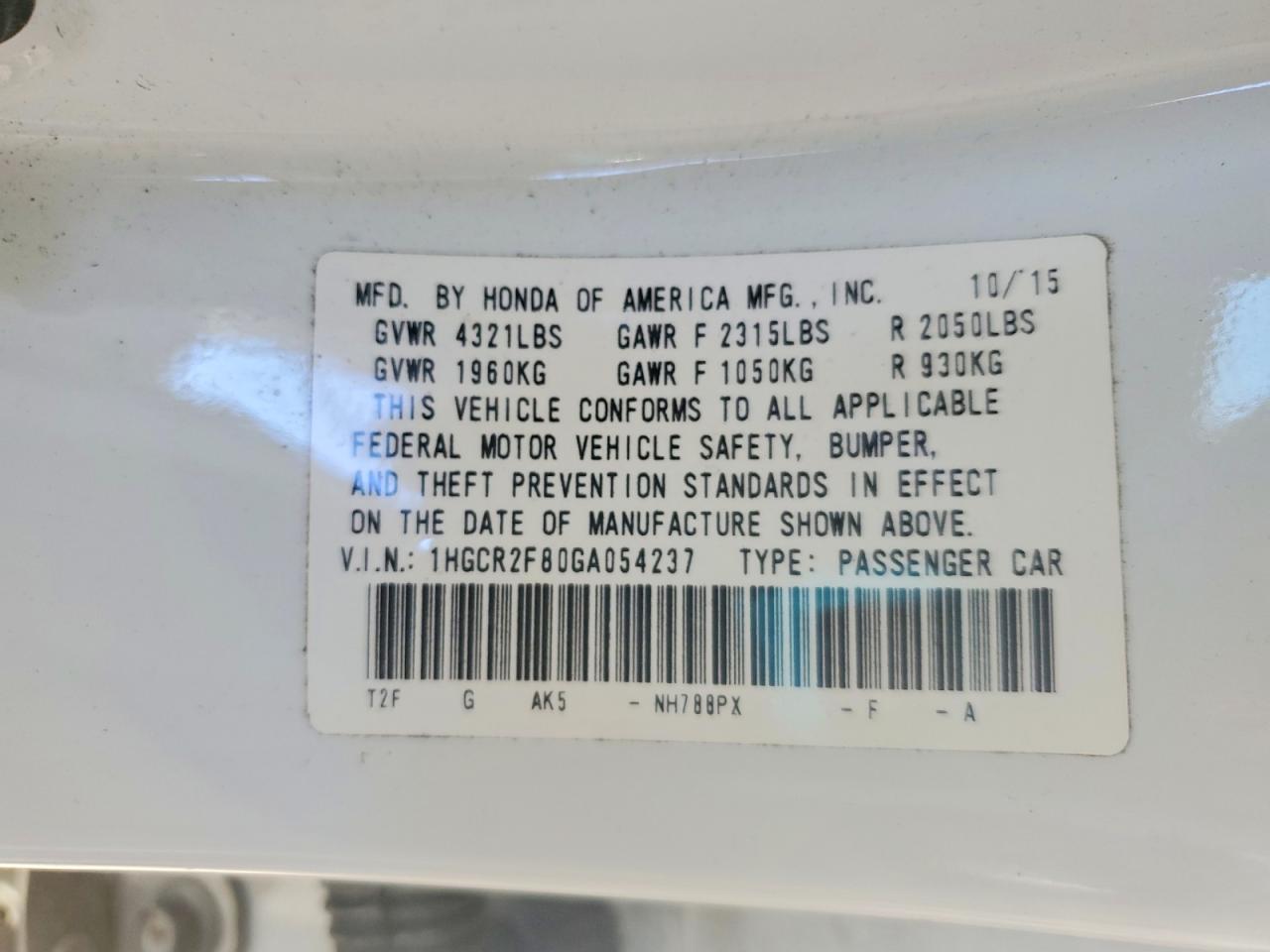 2016 HONDA ACCORD EXL photo 13