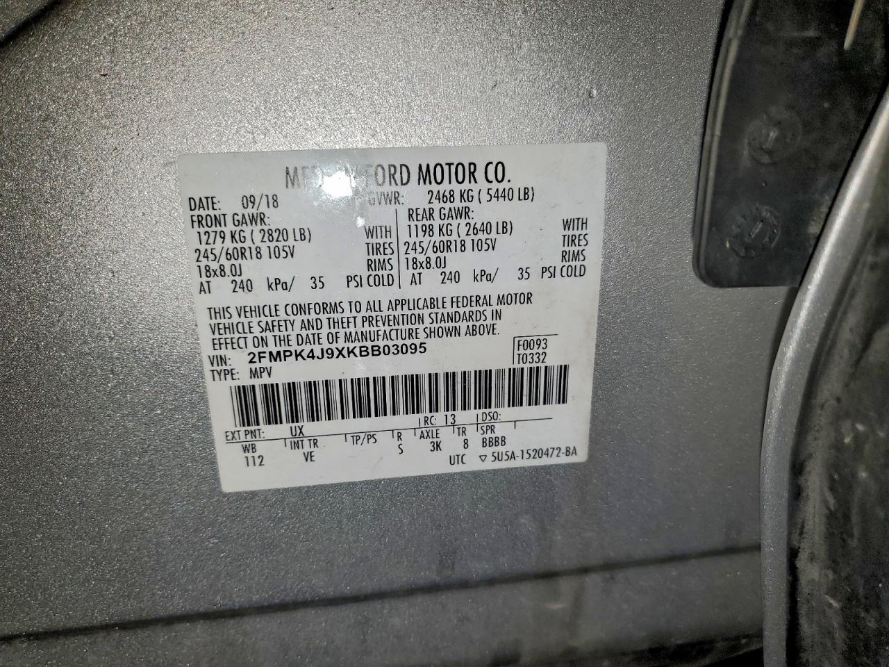2019 FORD EDGE SEL photo 13