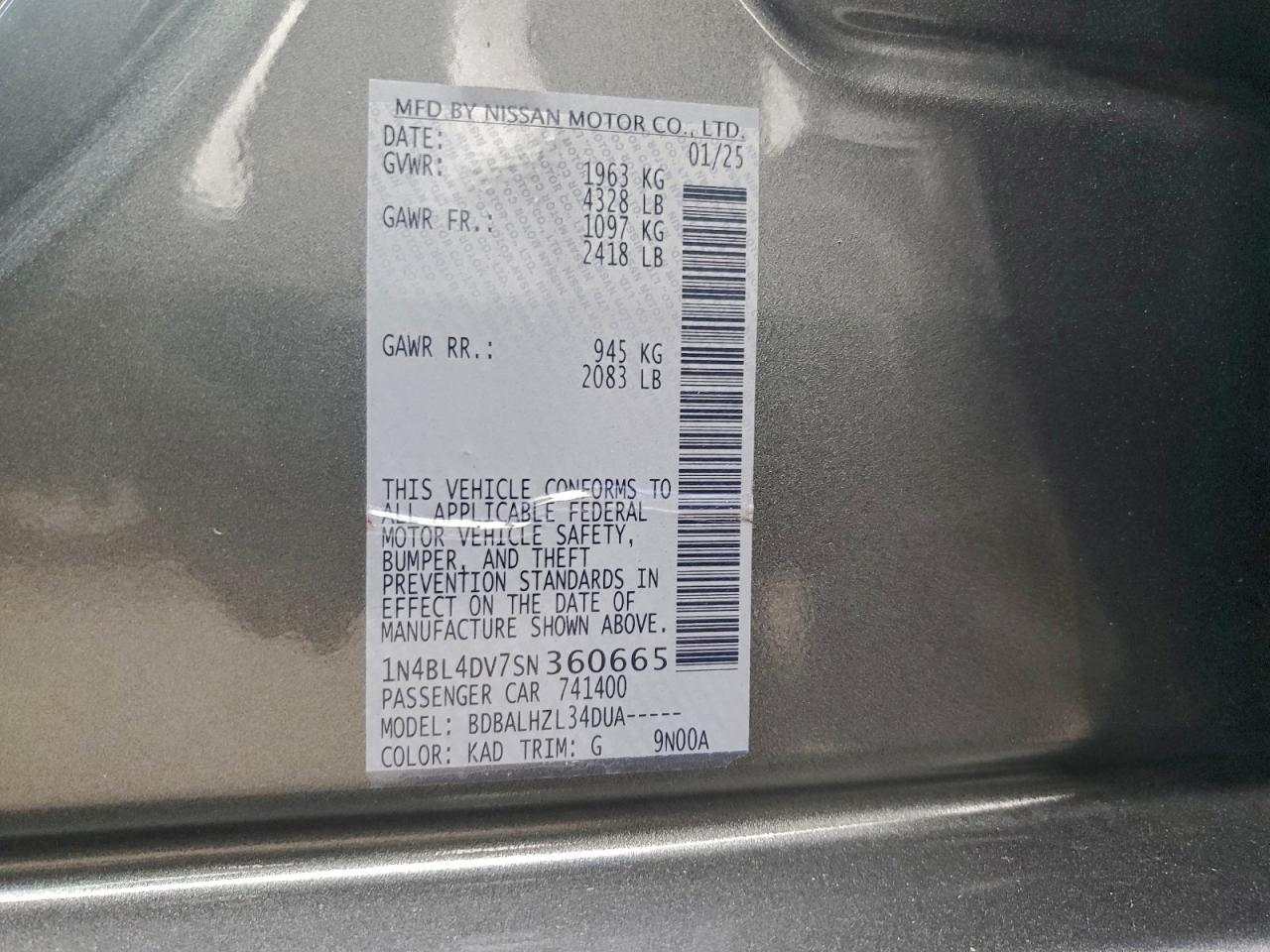 2025 NISSAN ALTIMA SV photo 13