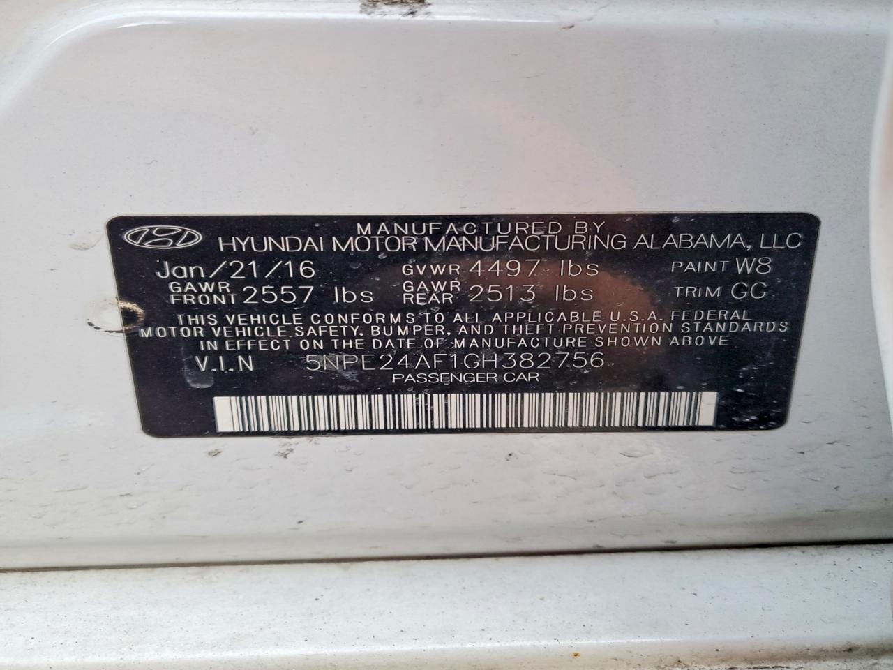 2016 HYUNDAI SONATA SE photo 13