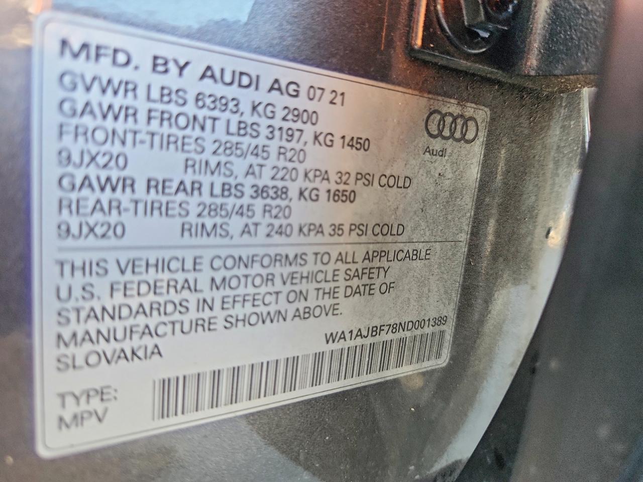 2022 AUDI Q7 PREMIUM photo 13