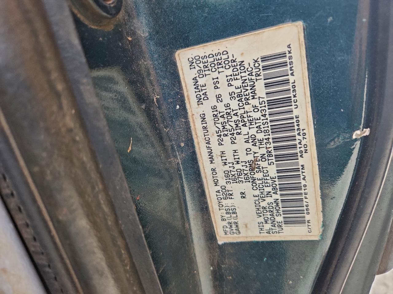 2001 TOYOTA TUNDRA ACCESS CAB photo 12