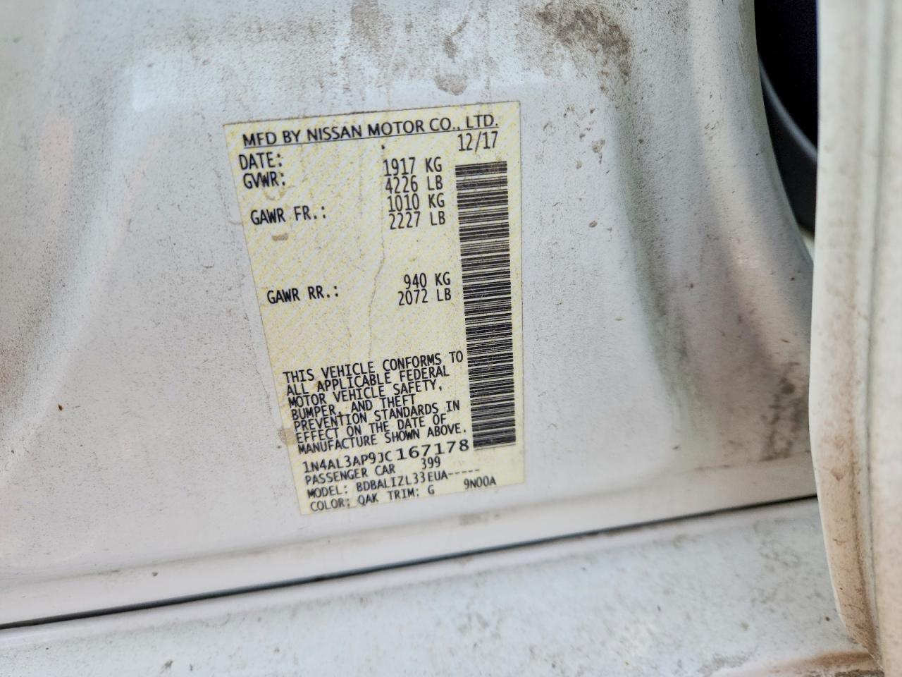 2018 NISSAN ALTIMA 2.5 photo 12