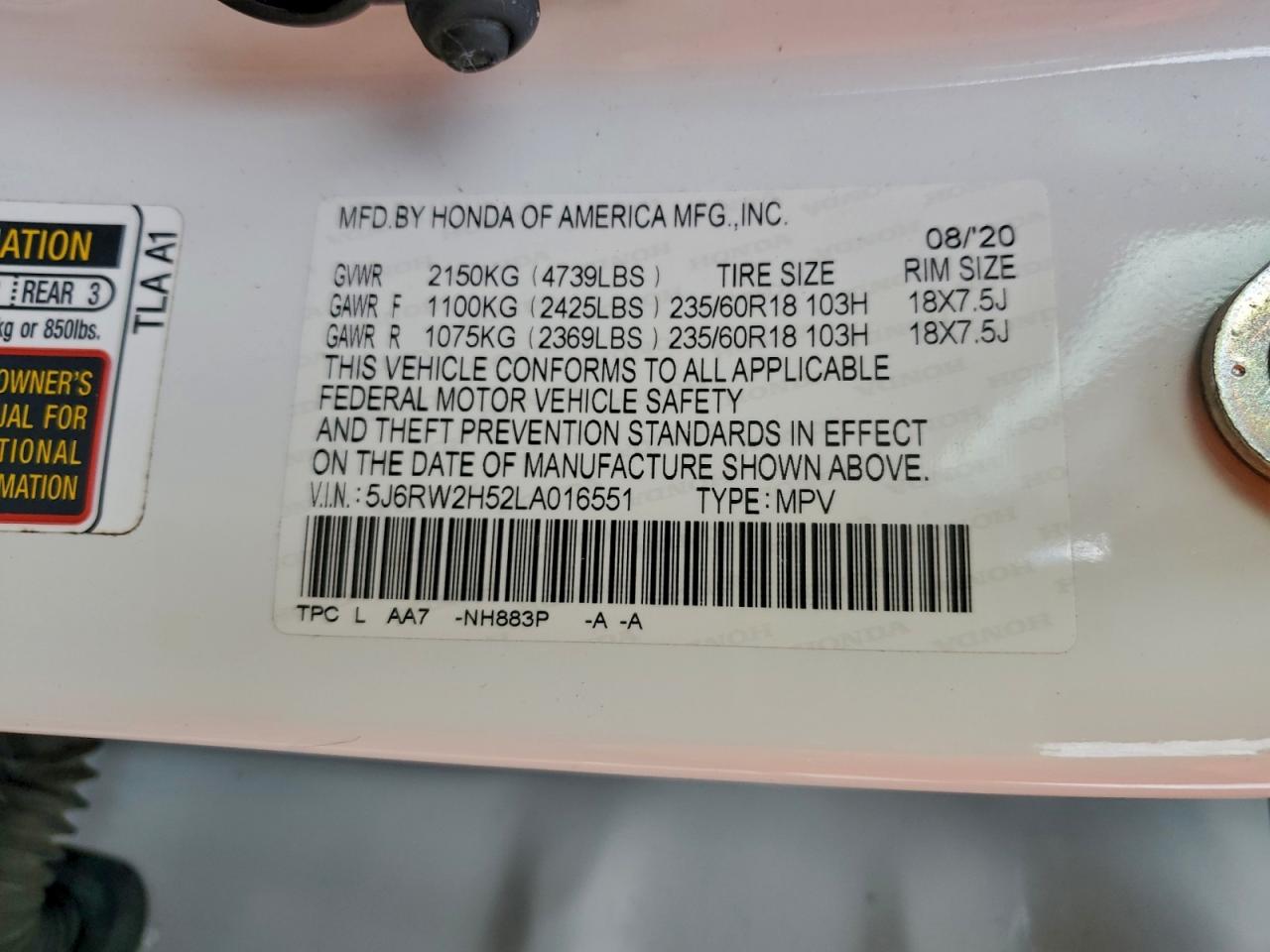 2020 HONDA CR-V EX photo 13