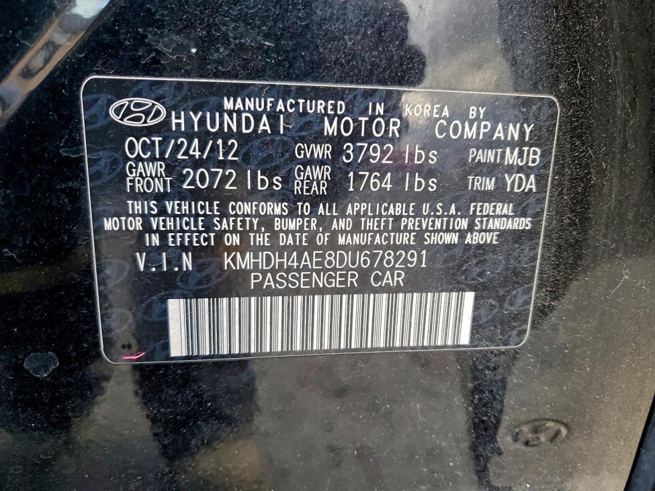 2013 HYUNDAI ELANTRA GLS photo 13
