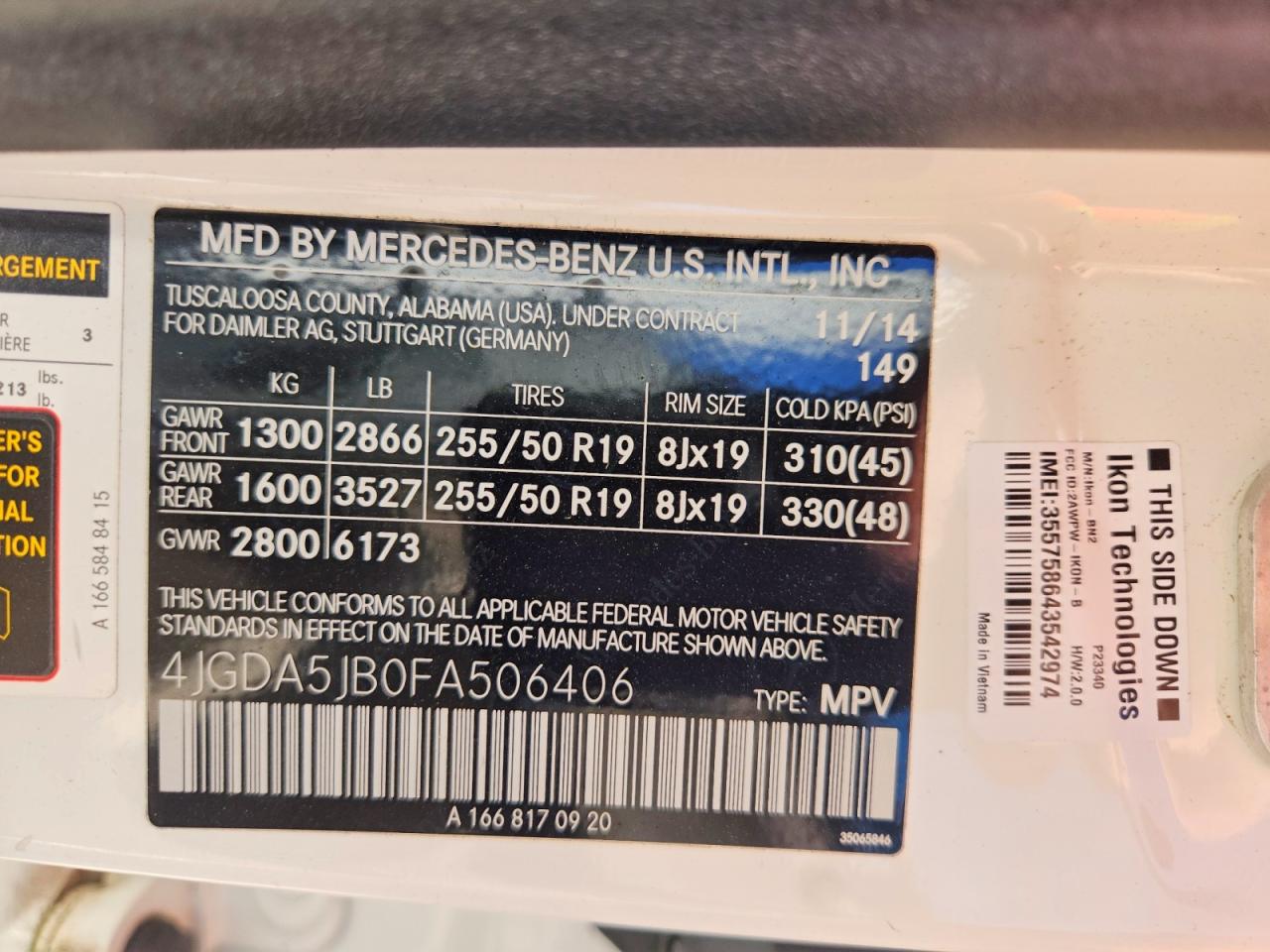 2015 MERCEDES-BENZ ML 350 photo 13