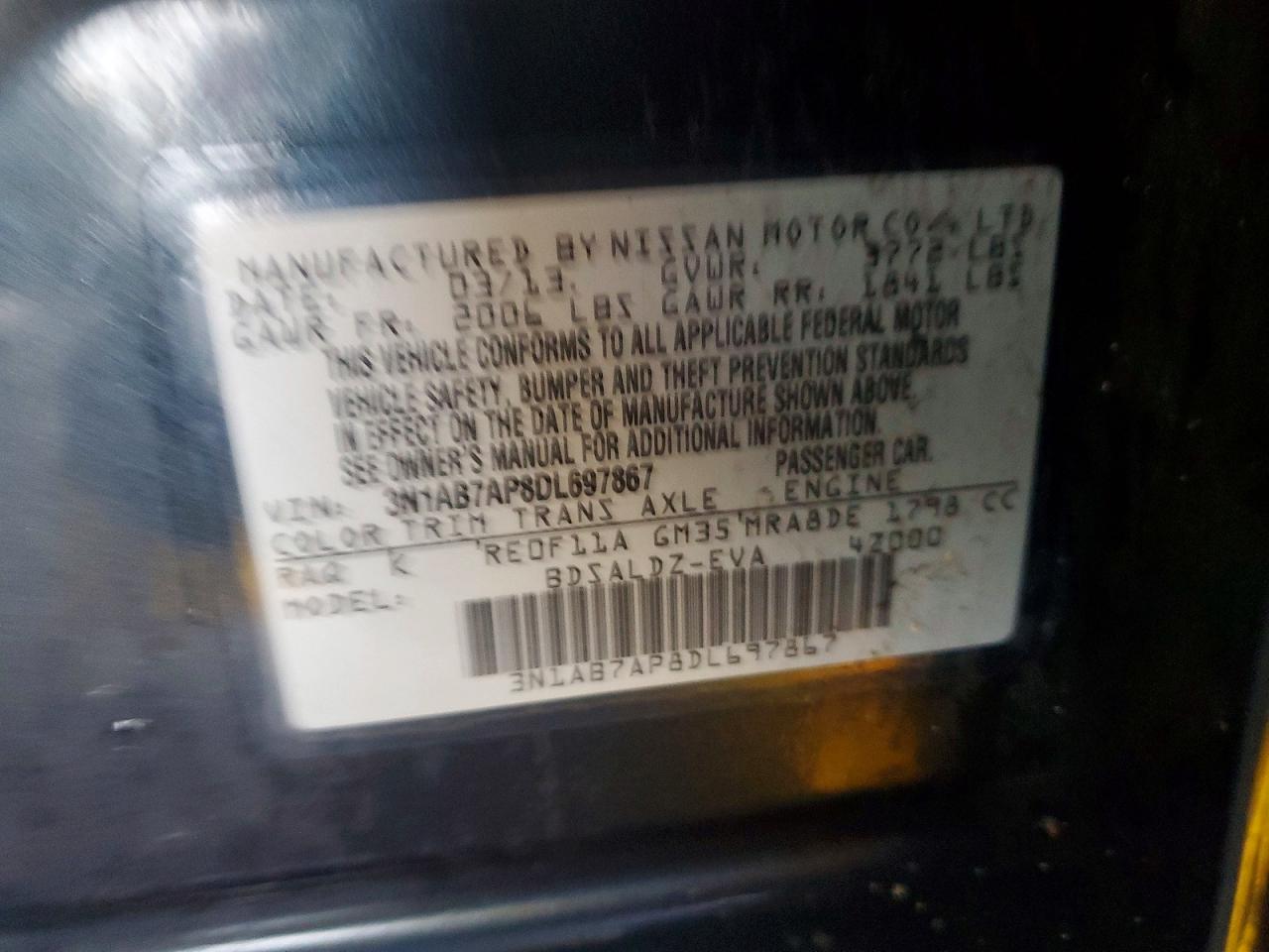 2013 NISSAN SENTRA S photo 12