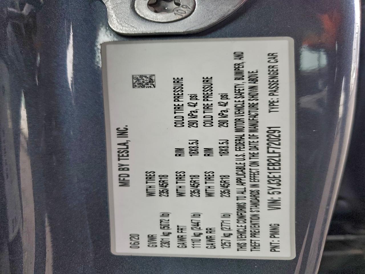 2020 TESLA MODEL 3 photo 12