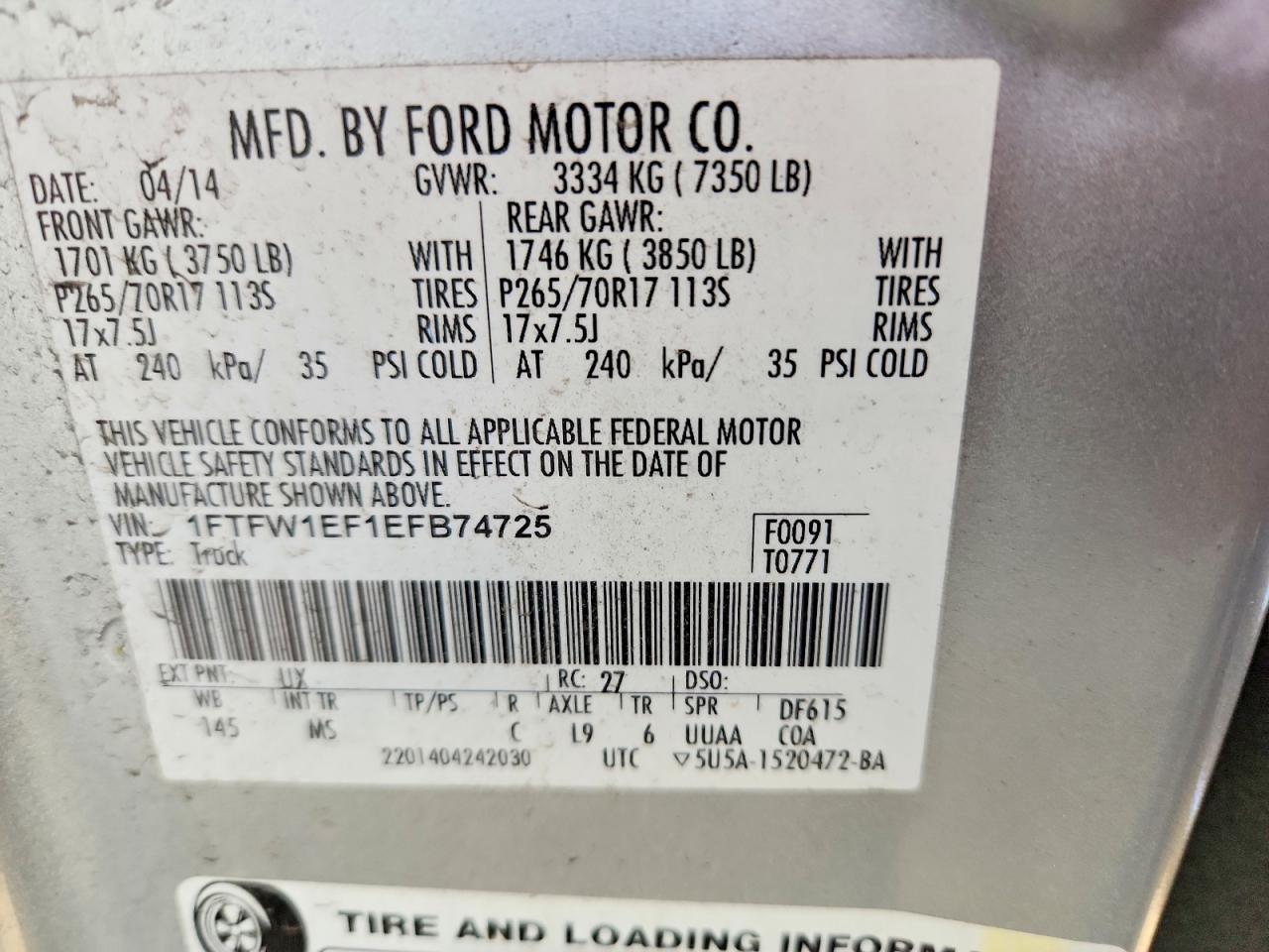 2014 FORD F150 SUPERCREW photo 12