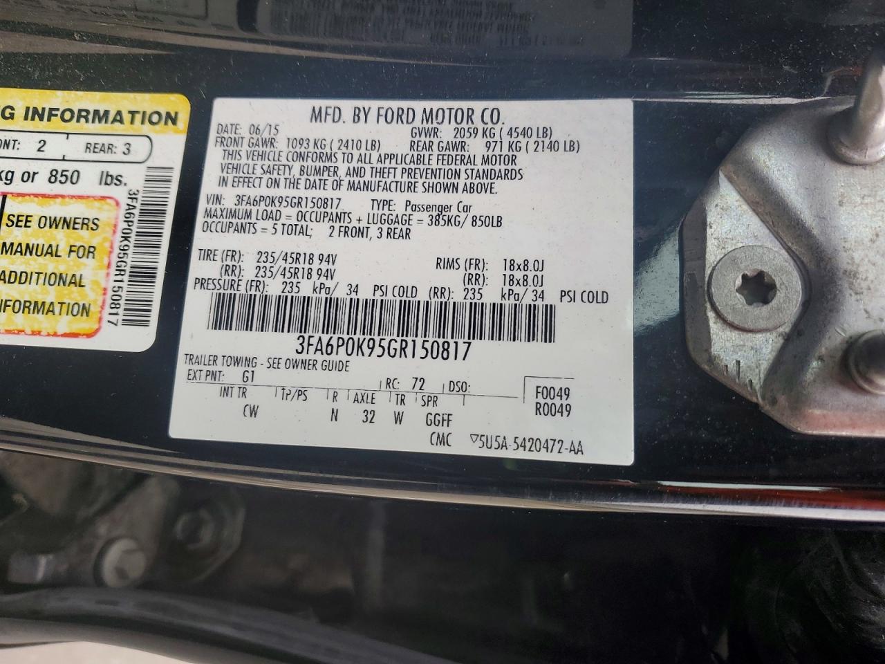 2016 FORD FUSION TITANIUM photo 13
