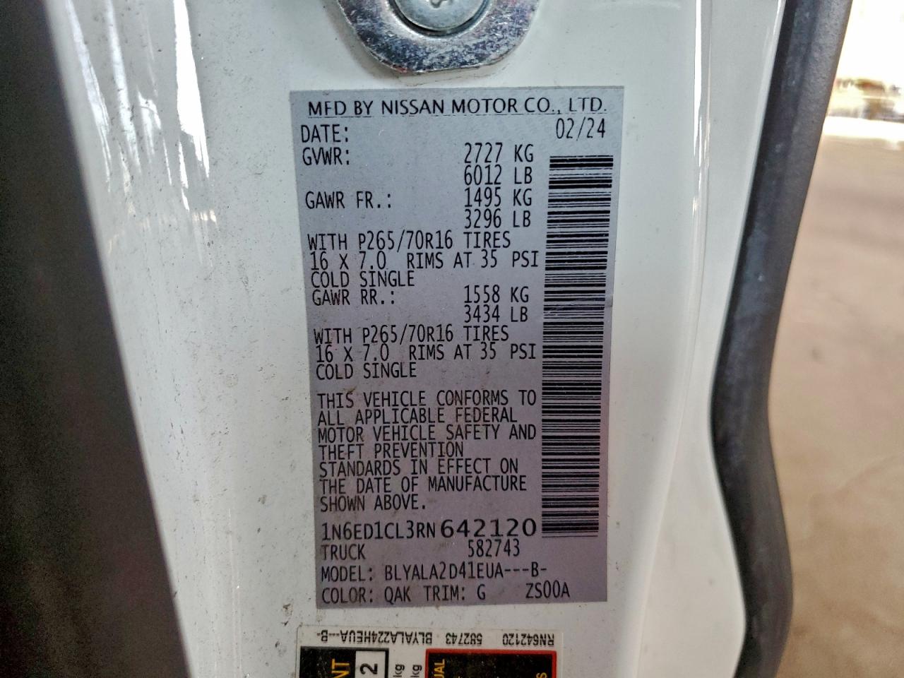 2024 NISSAN FRONTIER S photo 12