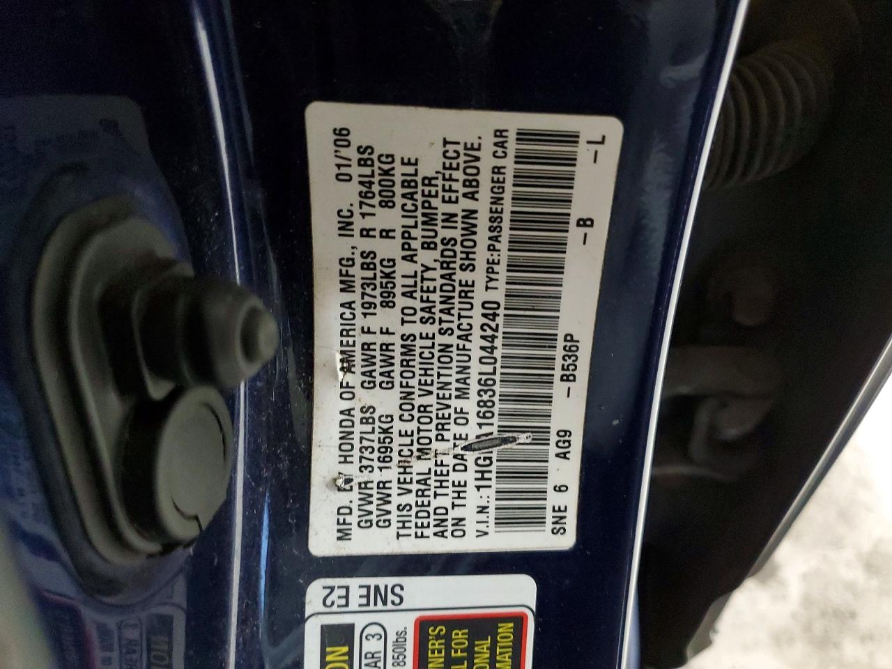 2006 HONDA CIVIC EX photo 12
