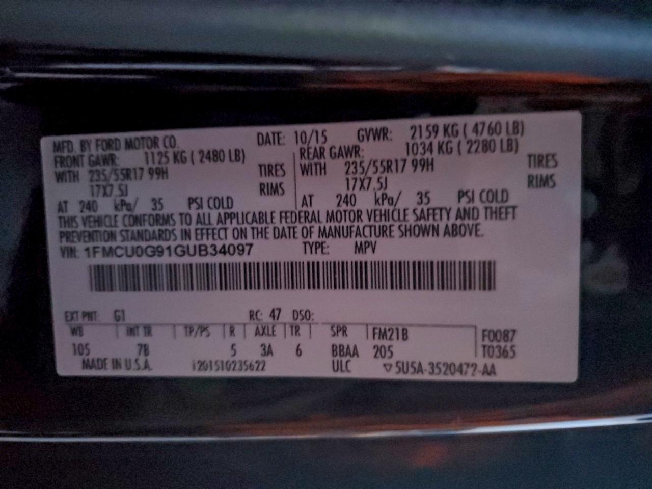 2016 FORD ESCAPE SE photo 27