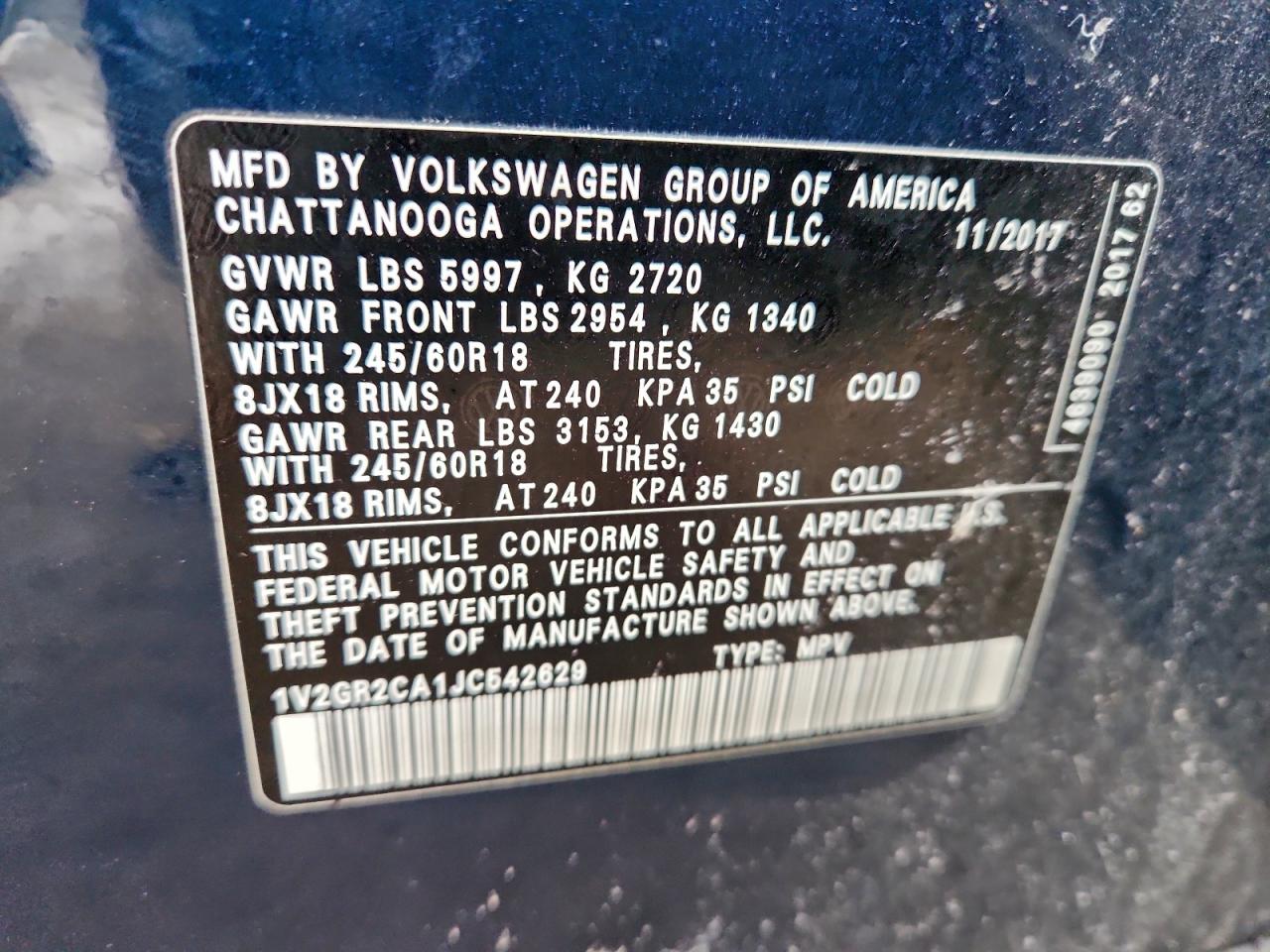 2018 VOLKSWAGEN ATLAS S photo 37