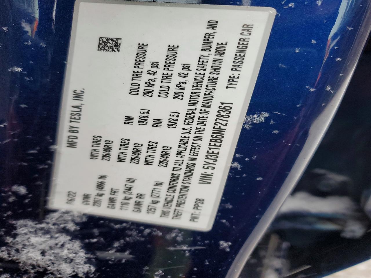 2022 TESLA MODEL 3 photo 12
