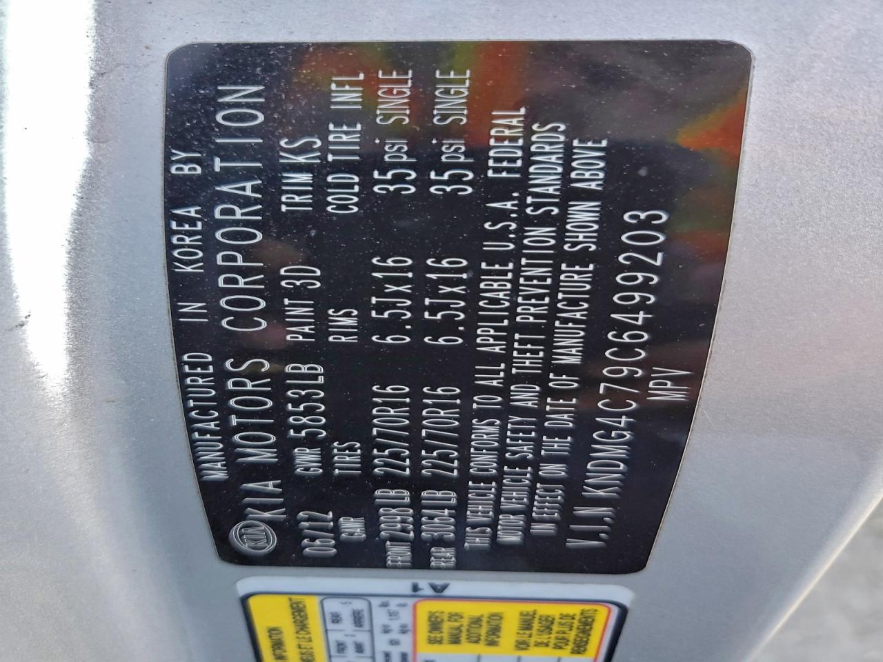 2012 KIA SEDONA LX photo 13