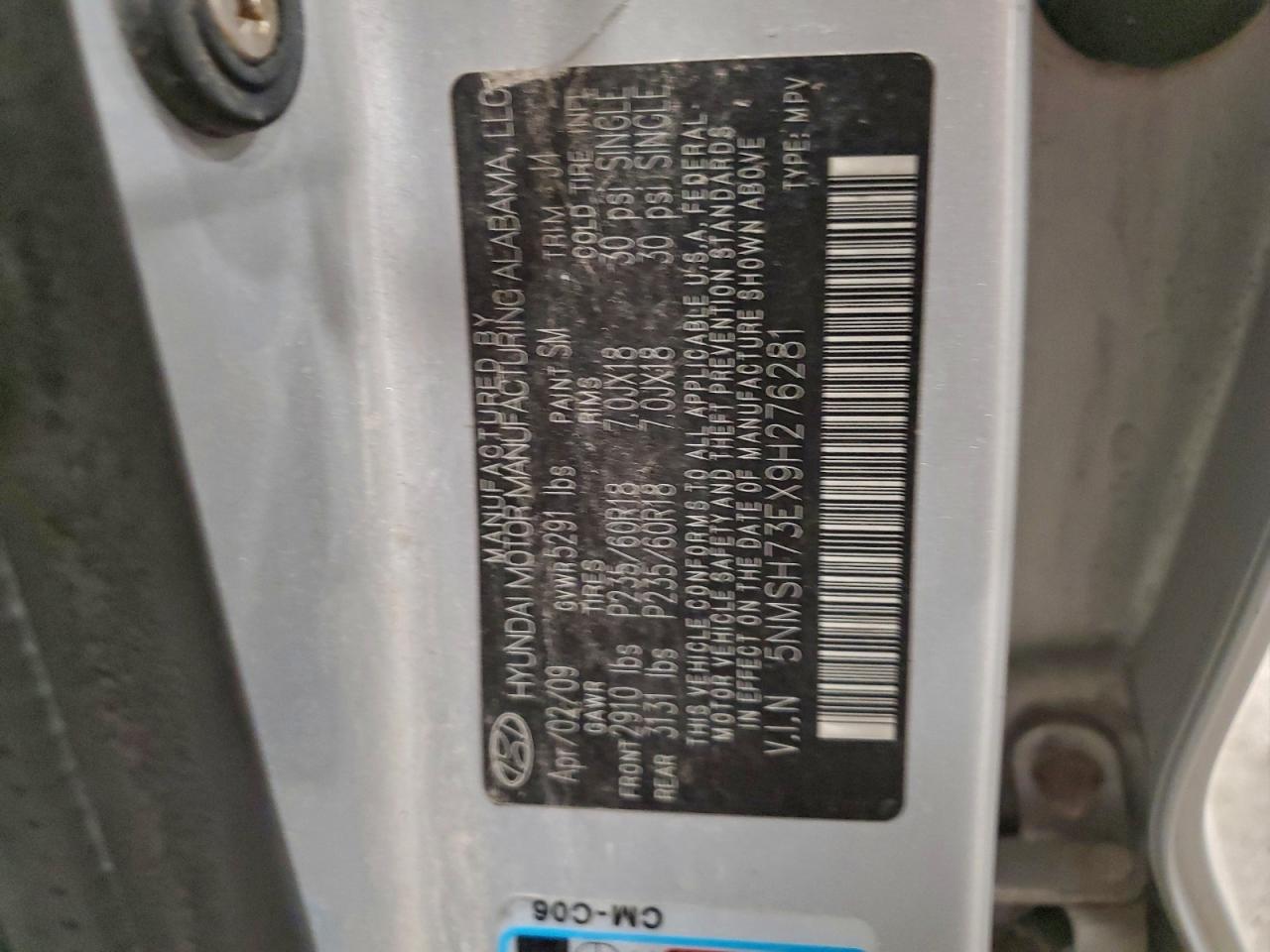 2009 HYUNDAI SANTA FE SE photo 13