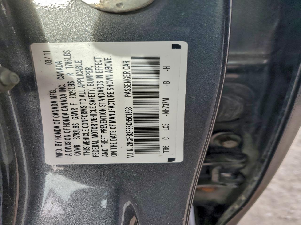 2012 HONDA CIVIC EX photo 12