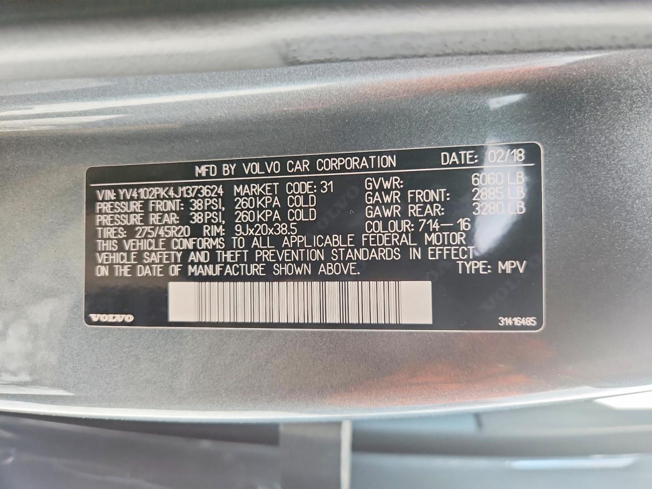 2018 VOLVO XC90 T5 photo 27