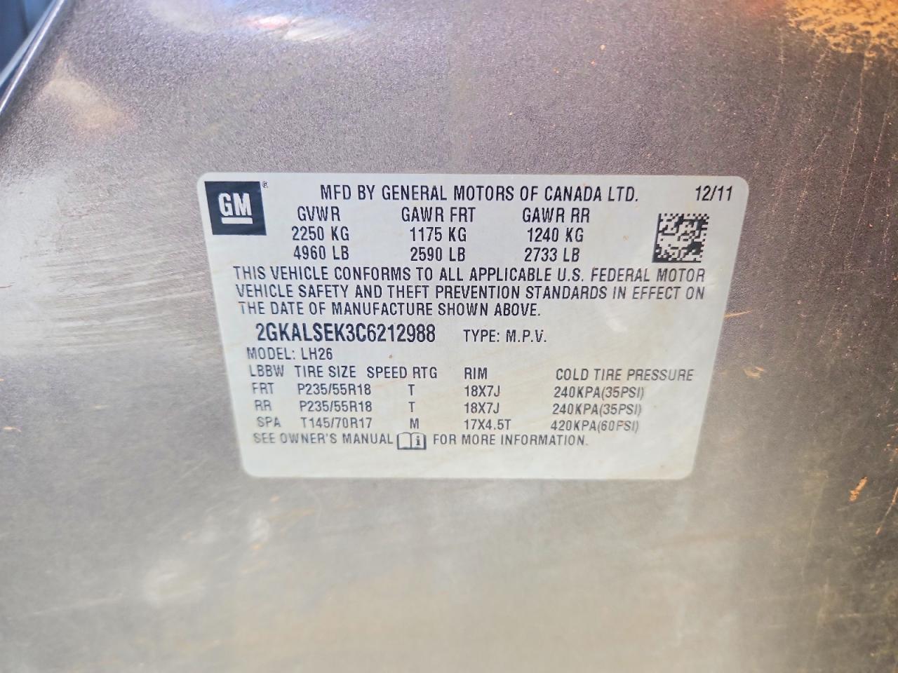 2012 GMC TERRAIN SLE photo 25