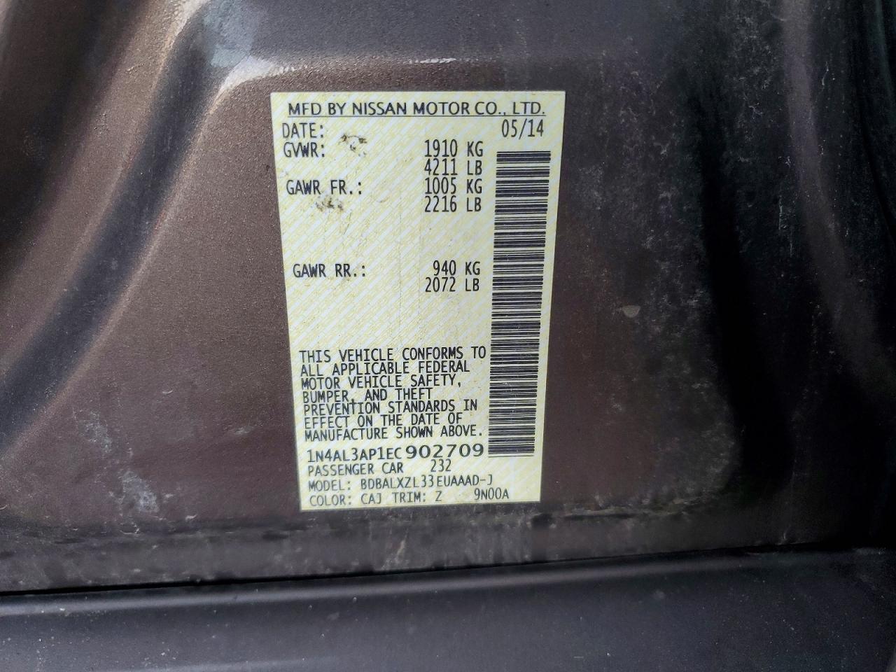 2014 NISSAN ALTIMA 2.5 photo 23