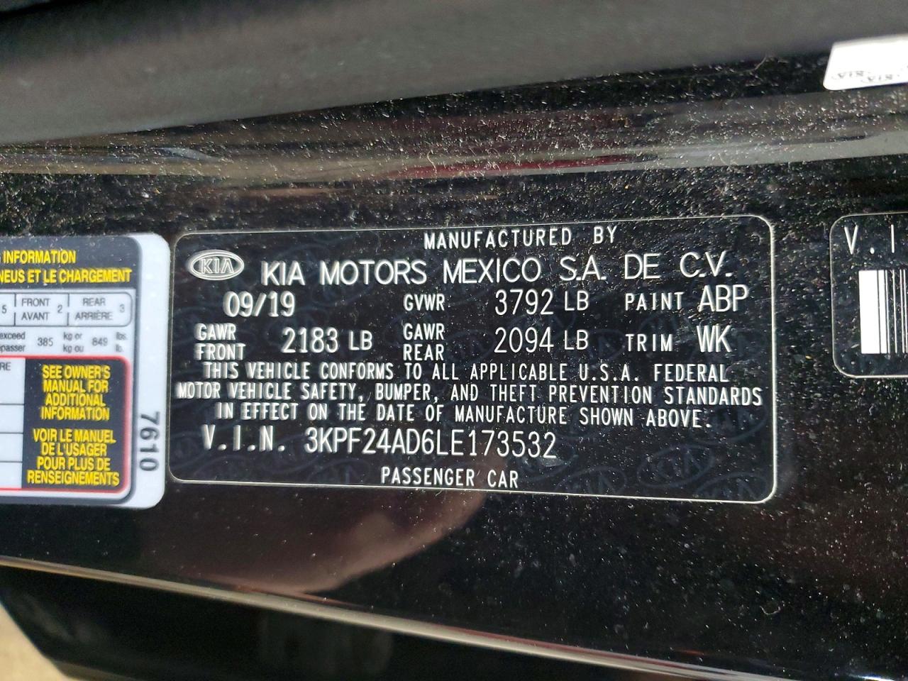 2020 KIA FORTE LXS photo 13