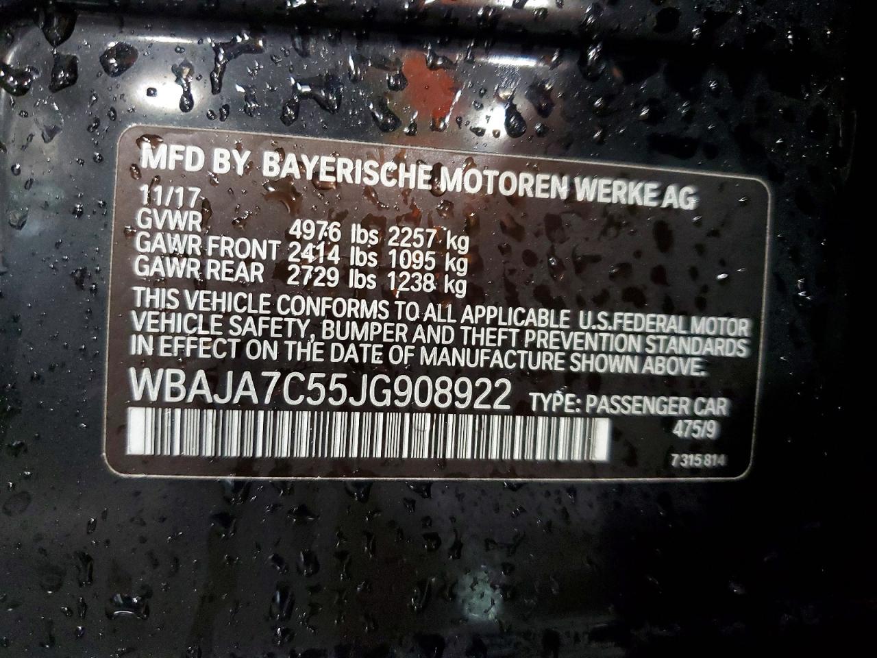 2018 BMW 530 XI photo 12