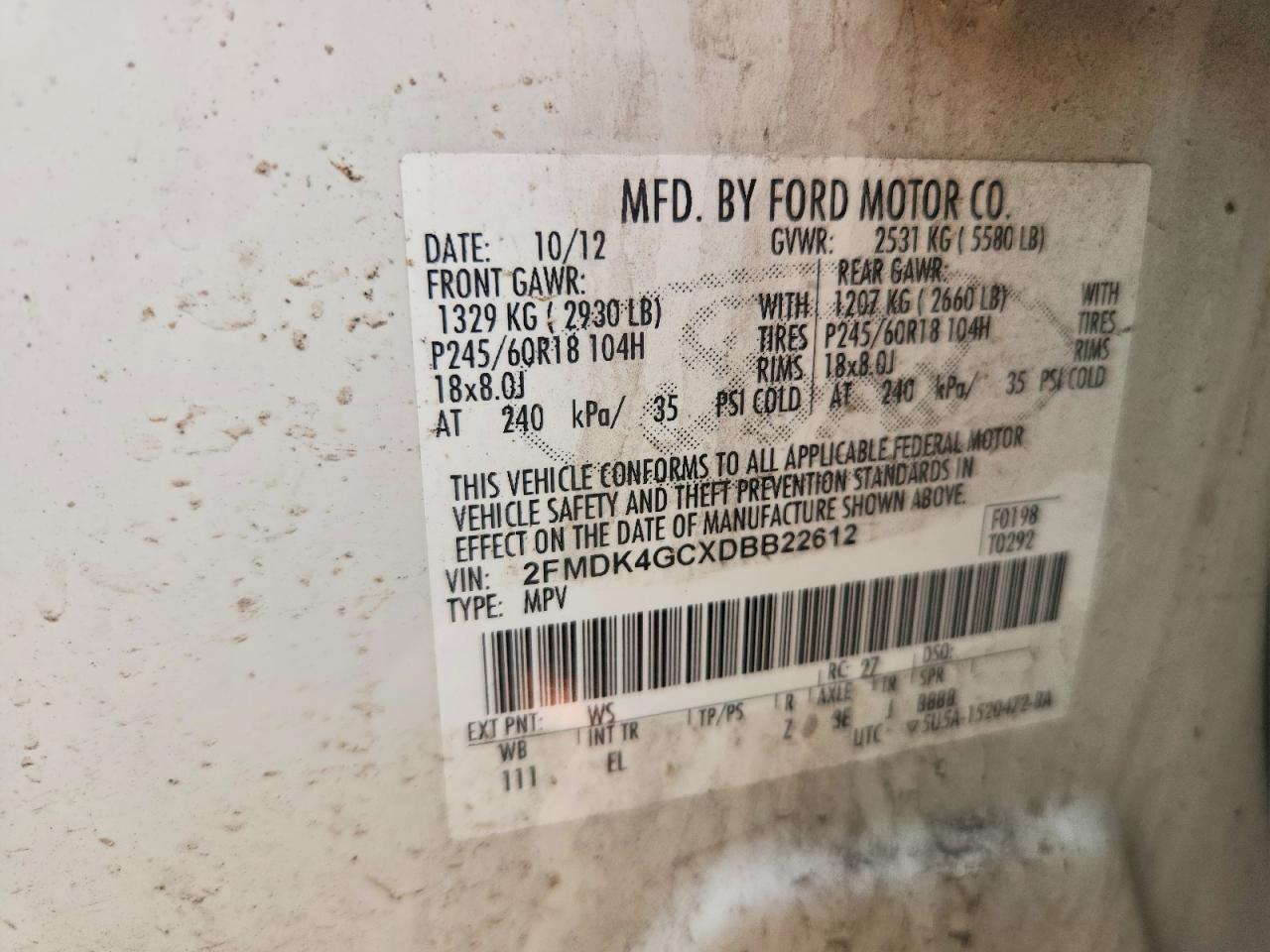 2013 FORD EDGE SE photo 12