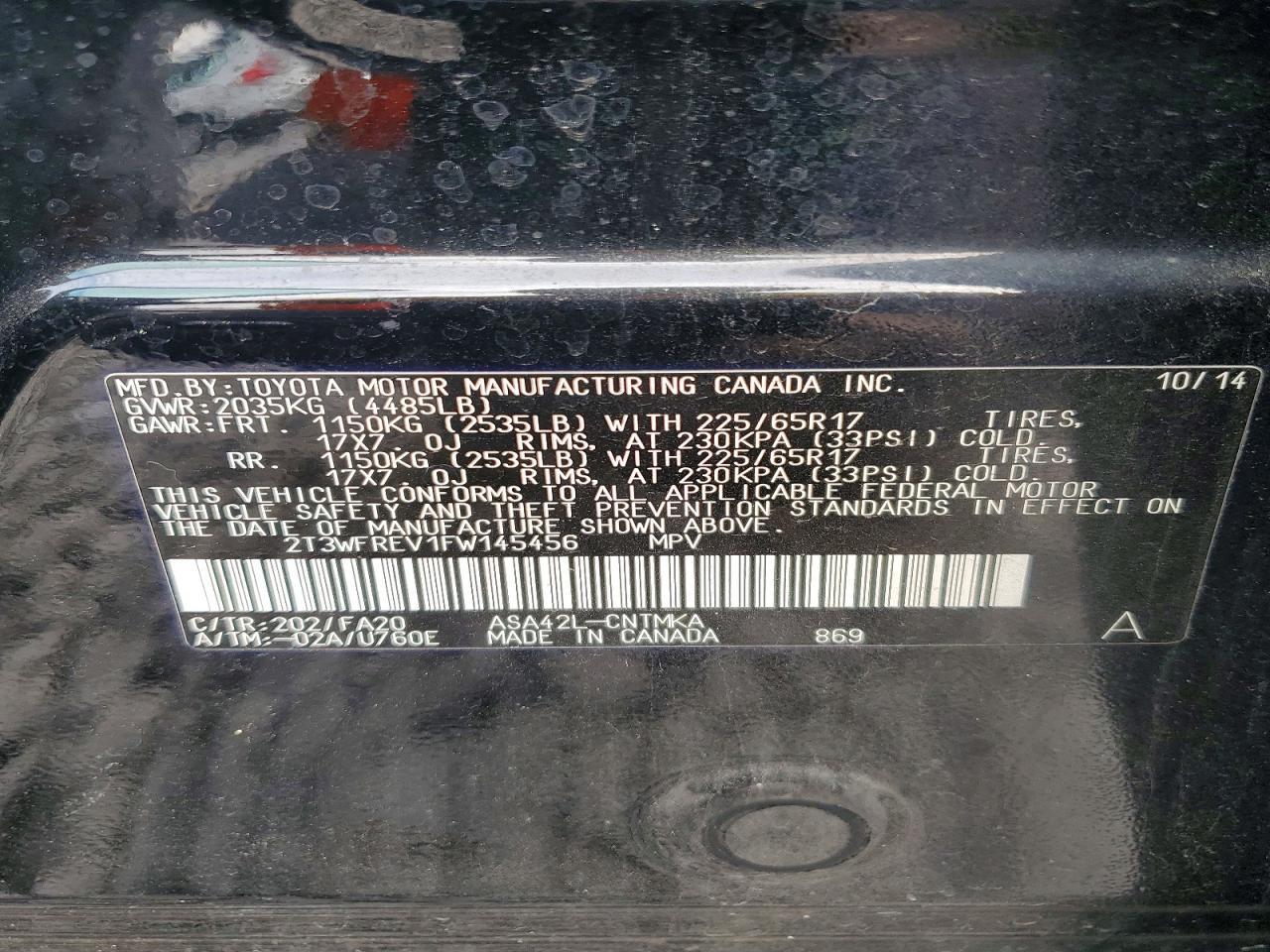 2015 TOYOTA RAV4 XLE photo 13