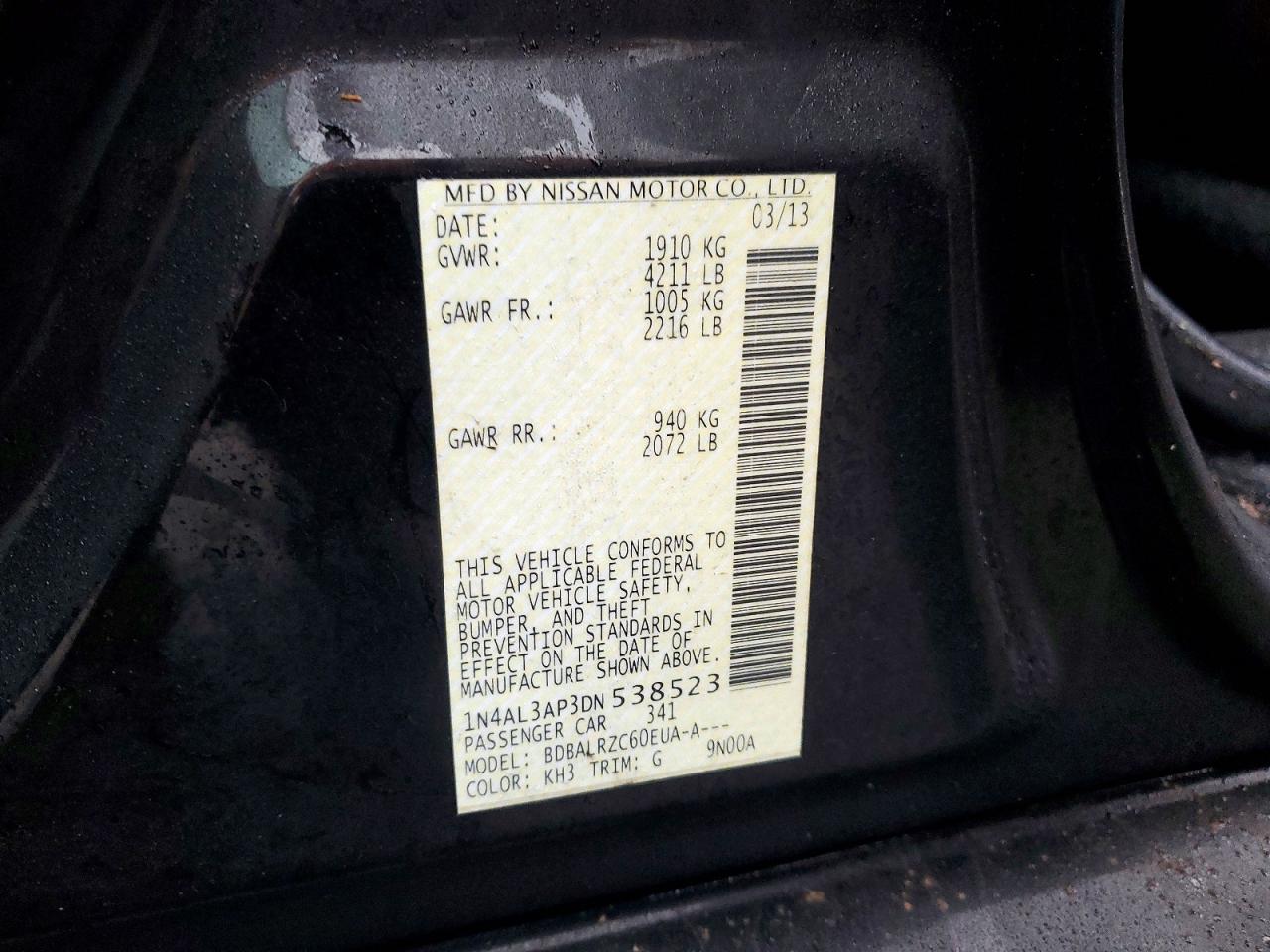 2013 NISSAN ALTIMA 2.5 photo 12