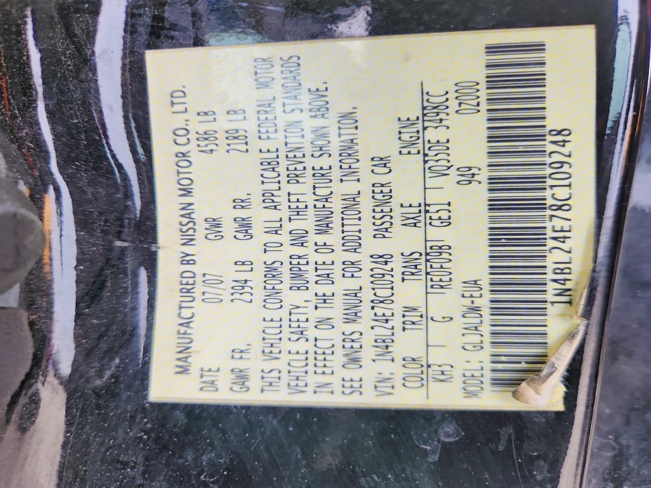 2008 NISSAN ALTIMA 3.5SE photo 12