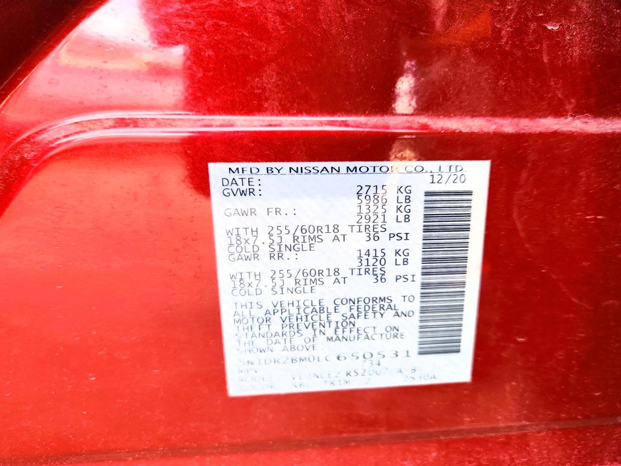 2020 NISSAN PATHFINDER SV photo 14
