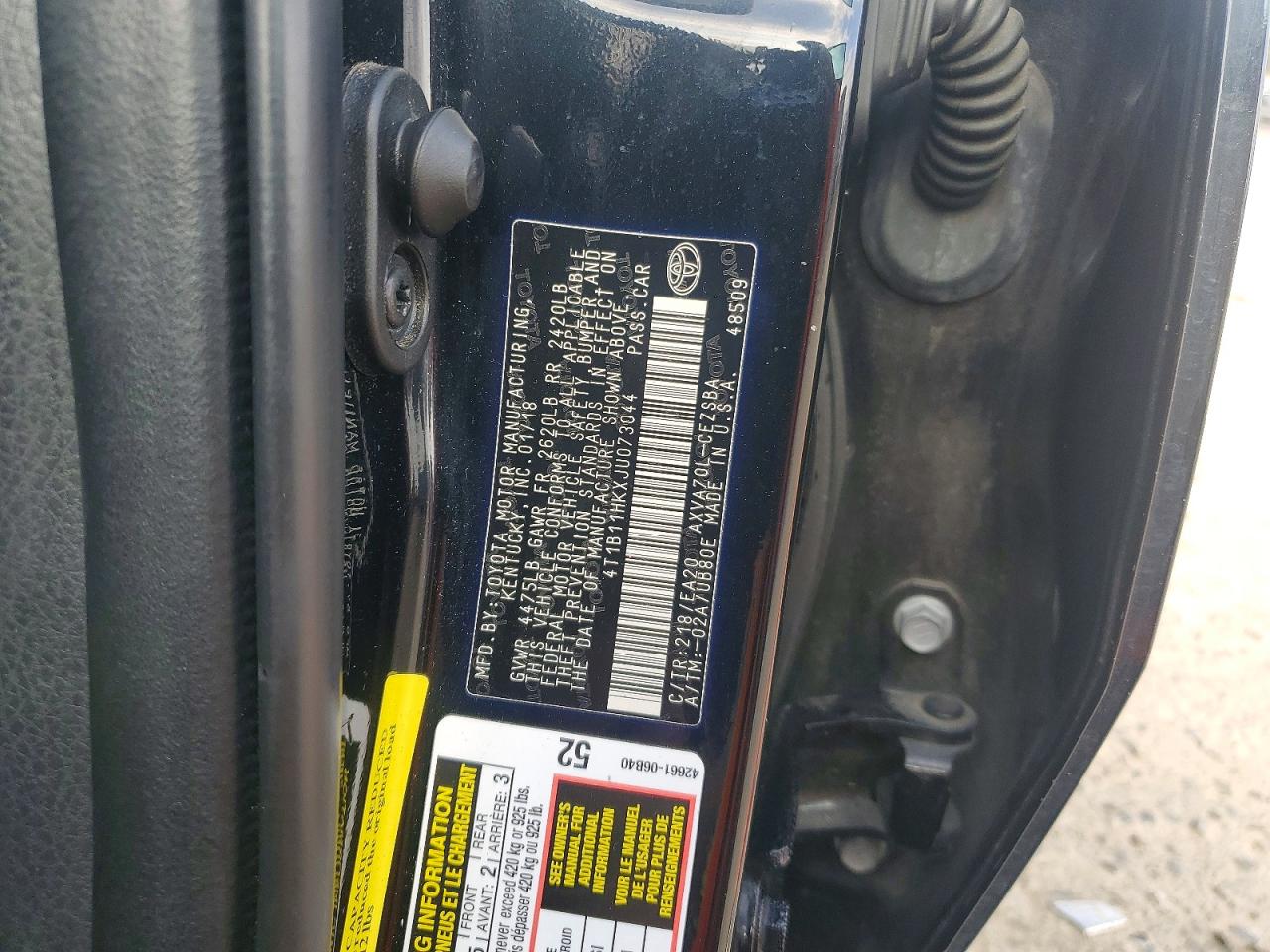 2018 TOYOTA CAMRY L photo 23