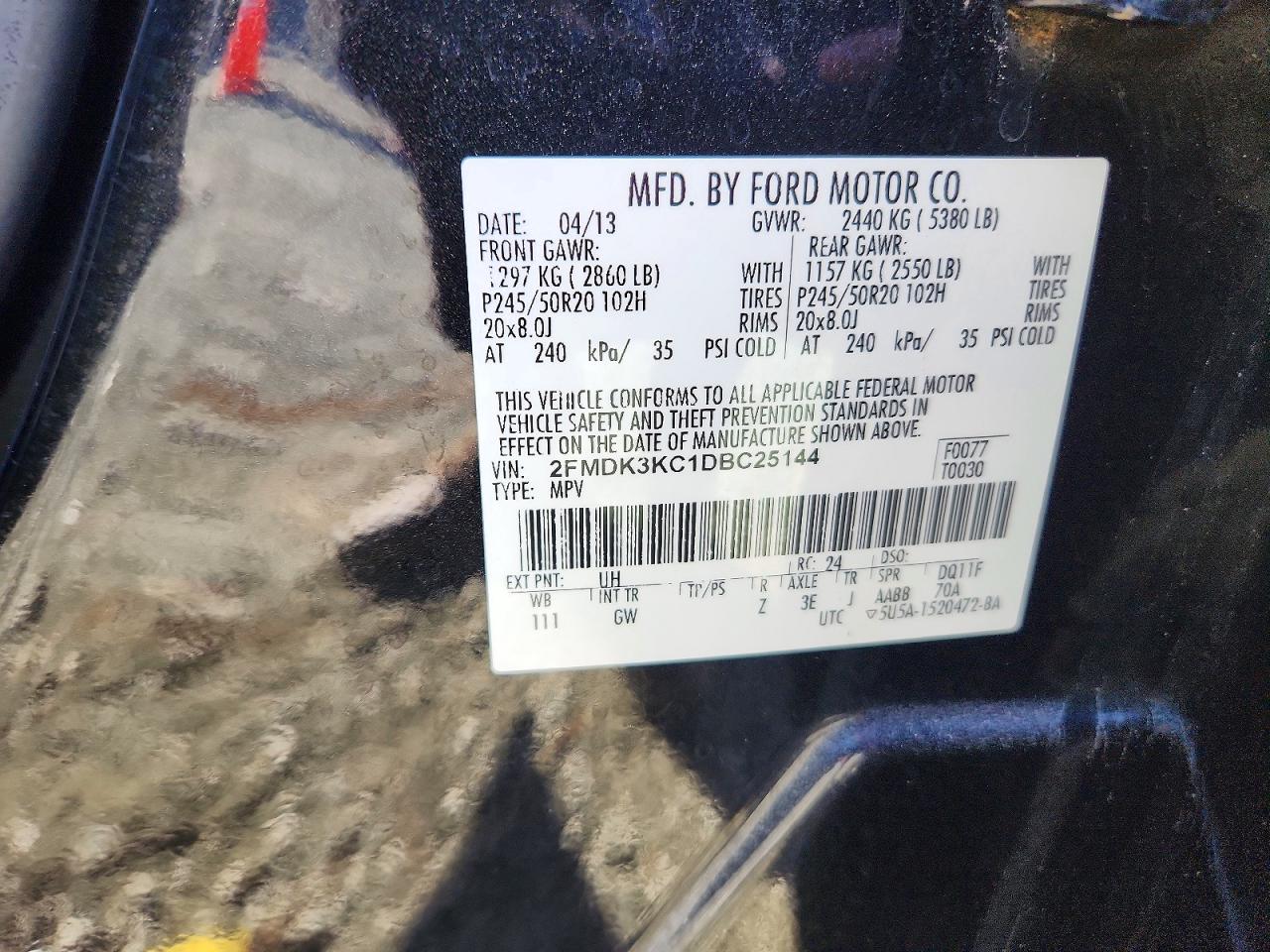 2013 FORD EDGE LIMITED photo 25