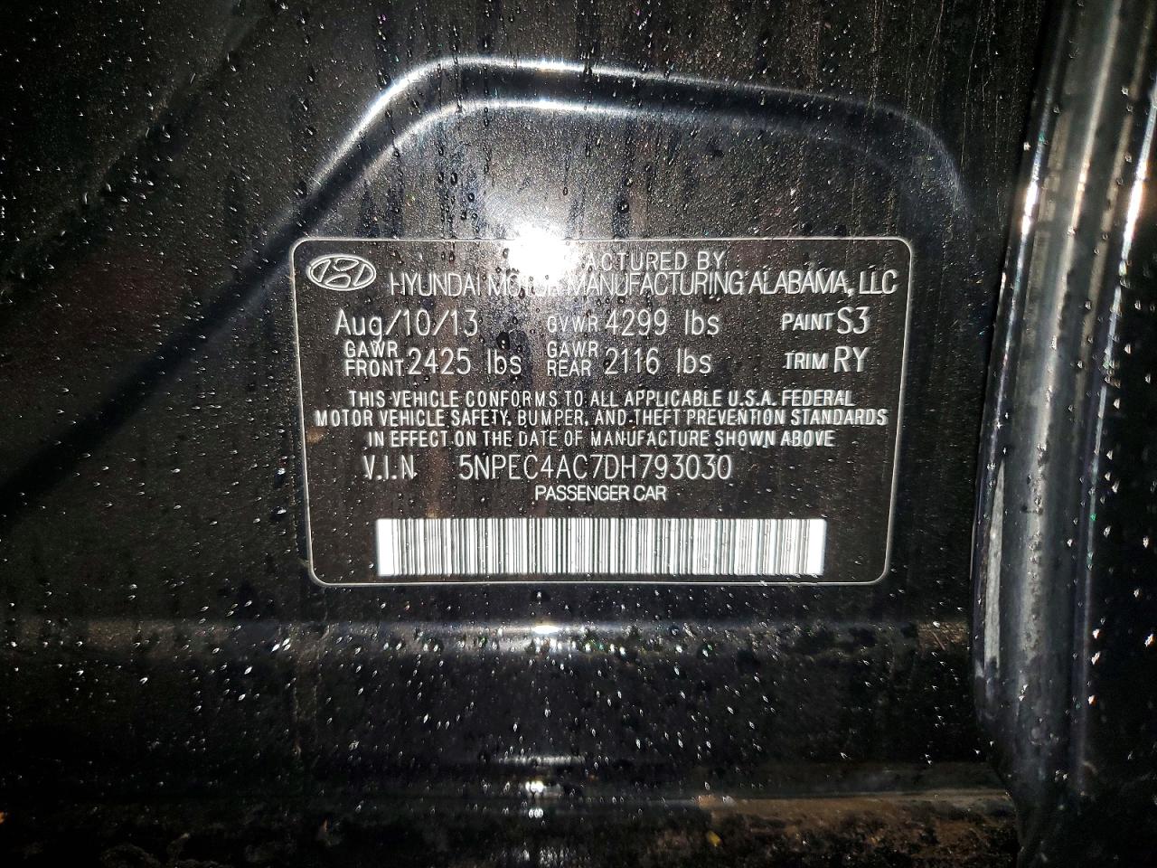 2013 HYUNDAI SONATA SE photo 12